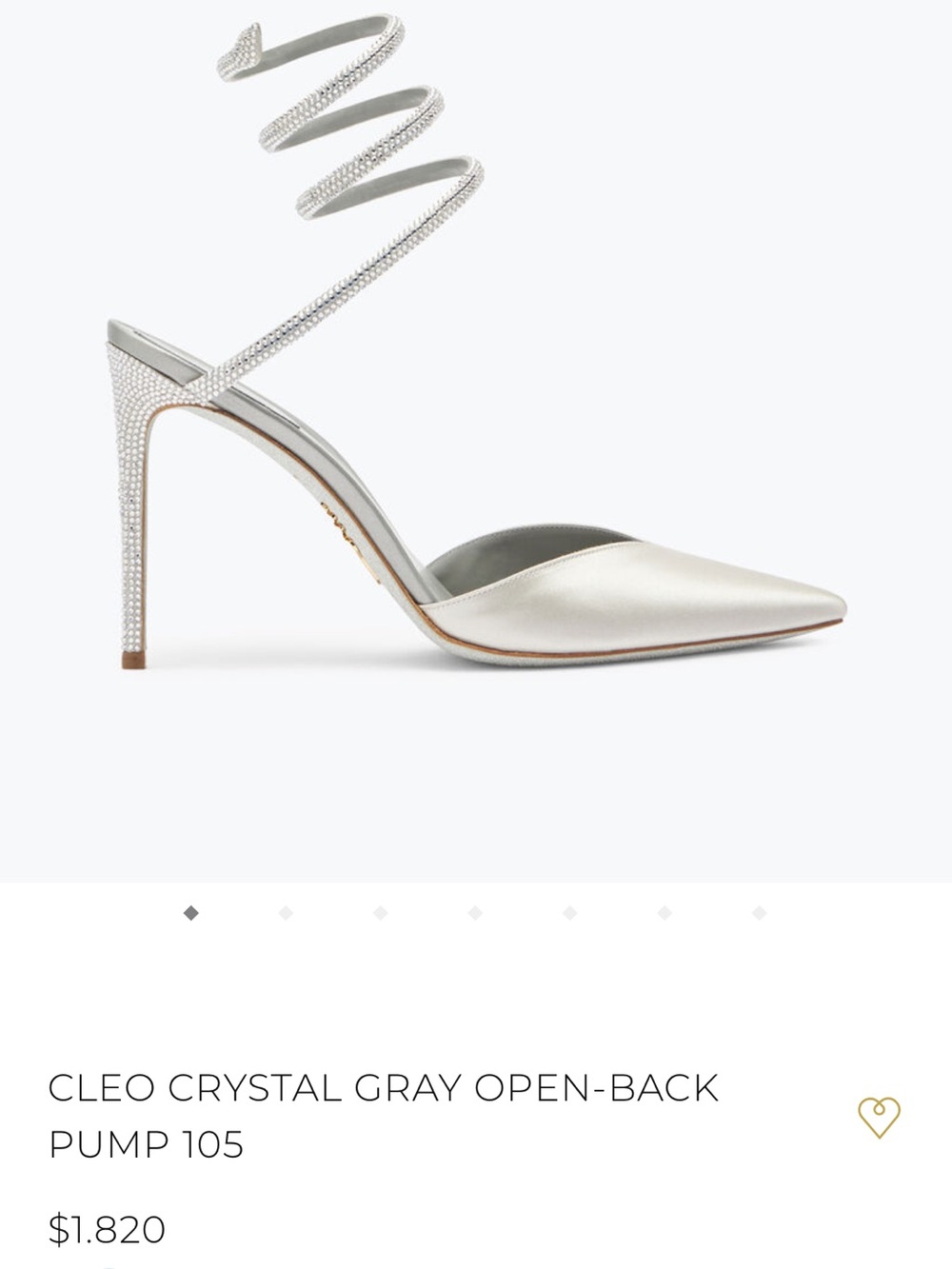 Rene Caovilla Cleo Crystal Gray Open-Back Pump 105